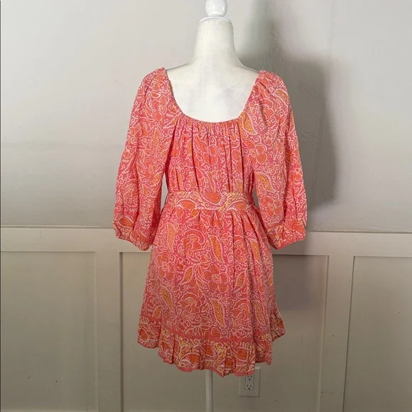 Cleobella Grace blossom mini pink and Orange Paisley Dress - Picture 6 of 7